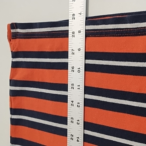 Chaps Men's Cotton Striped Polo Rugby Shirt in Orange Dark Navy Grey Stripes - Picture 4 of 13